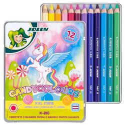 JOLLY X-BIG Candy Colours, 12 colori, extra spessi e infrangibili, mine da 6,4 mm, solo in set, per principianti