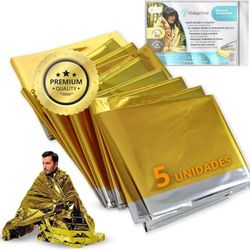 Vidaprime couvertures de Survie isothermiques réutilisables Lot de 5 Couverture de Survie épaisse & Thermique - Protection Anti-Chaleur Contre Froid - Couverture isothermique 210x160cm