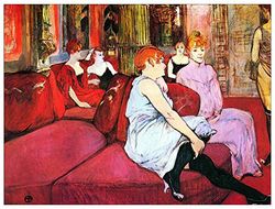 ArtPlaza Toulouse-Lautrec-Salon in The Rue de Moulins decoratieplaat, MDF, meerkleurig, 80 x 60 cm