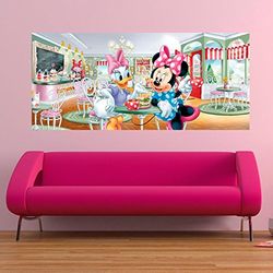 AG Design FTDh 0644 Minnie Mouse Daisy Disney, papier fotobehang kinderkamer - 202x90 cm - 1 deel, papier, multicolor, 0,1 x 202 x 90 cm