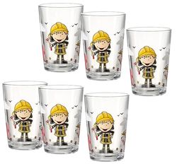 Ritzenhoff & Breker Lot de 6 verres pour enfant - Motif : pompier Bernie
