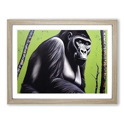 Exclusive Gorilla H1022 Framed Print for Living Room Bedroom Home Office Décor, Wall Art Picture Ready to Hang, Oak A2 Frame (64 x 46 cm)