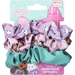 Gabby's Dollhouse Lot de 3 serre-têtes en tissu pour filles | Chouchous élastiques avec motifs imprimés et couleurs pastel inspirés de la série Netflix