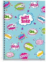 Miquelrius - Agenda Septiembre 2021 Junio 2022, Semana Vista, Tamaño 15 x 21.3 cm, Bilingüe Español e Inglés, Boom, Azul