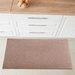 Comart, Tapis Weaving de Cuisine, Fond antidérapant en Caoutchouc, Absorbant, Polyester tressé, élégant et résistant, Tapis de Couleur Unie, pour Couloir, Lavable, Couleur Beige, 50 x 80 cm