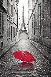 Grupo Erik Maxi Poster Paris Guarda-chuva vermelho