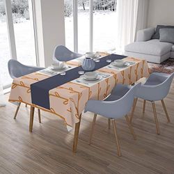 Bonamaison Kitchen Decoration, Tablecloth, Orange, Off White, 140 x 200 Cm - Designed and Manufactured in Turkey