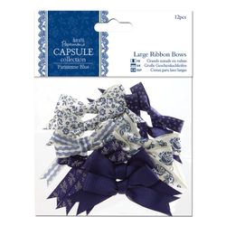 Papermania Capsule doCrafts - Fiocchi Grandi, Confezione da 12 Pezzi, Colore: Blu di Parigi