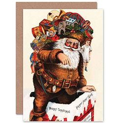 Wee Blue Coo CARD CHRISTMAS XMAS MERRY OLD SANTA CLAUS PRESENT GIFT