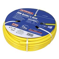 Faithfull Heavy-Duty Reinforced PVC Builders Hose 30M (98ft) 12.5mm (1/2in) Diameter – 24 Braid Fibre Mesh, Kink & Twist Resistant Hose Pipe