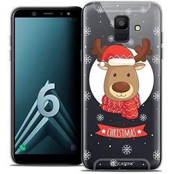 Caseink Fodral för Samsung Galaxy A6 2018 (5.45) fodral [kristallgel HD mönster jul 2017 kollektion halsduk hjort design - mjuk - ultratunn - tryckt i Frankrike]