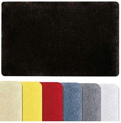 Spirella Alfombrilla de baño Fino Supersuave, Lavable, Antideslizante, 50 x 80 cm, Color Negro