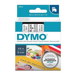 Dymo Ruban D1 6 mm x 7 m Noir sur Transparent 43610