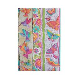 Paperblanks Calendario de 12 meses 2024 Colibrí y Mariposas | Horizontal | Mini (100 × 140 mm)