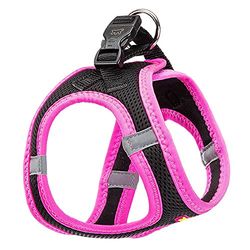 Ferplast Arnés Perro Mediano Kaori S, Arnés Perro Transpirable, Acolchado y Ajustable, Fácil de Llevar, Bordes Reflectantes, Pecho 36-44 cm. Rosa