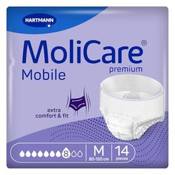 MoliCare Premium Mobile Lot de 14 culottes d'incontinence 8 gouttes pour homme et femme souffrant d'incontinence sévère Protection supplémentaire contre les fuites Taille M