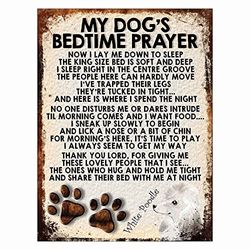 Shawprint Limited MY DOG'S BEDTIME PRAYER RETRO STYLE METAL TIN SIGN/PLAQUE (345DRM) WHITE POODLE