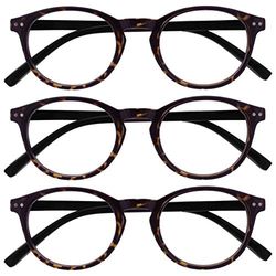 Opulize Zen Pack 3 óculos de distância curto de vista miopia pequeno escuro castanho homens mulheres mm24-2 -1,00 3 unidades 88 g