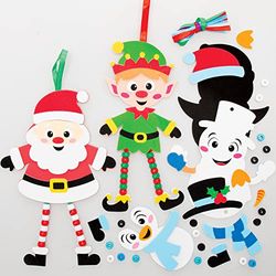 Baker Ross FE999 Kit de Perles Enfants motif Noël - Lot de 5, Activité Manuelle Festive pour Enfants, Loisirs Créatifs pour Enfants à Créer et à Personnaliser