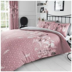 Gaveno Cavailia Luxurious Feathers Bed Set with Duvet Cover and Pillow Cases, Polyester-Cotton, [ Double-Pink ], Polycotton