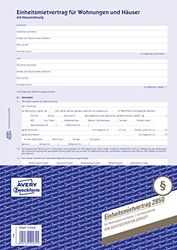 AVERY Zweckform 2850 Unit Rental Agreement for Apartments and Houses (A4, 5 Sets with House Rules, 6 Sides in Sheet Format, regulates All Points of The Rental Ratio, Tested by Experts).