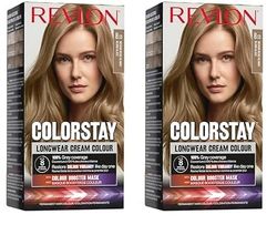 Revlon ColorStay - Coloration Permanente - Coloration Cheveux Longue Tenue - Couvre 100% des cheveux blancs - Jusqu’à 8 semaines - Huile de Macadamia et de Beurre de Murumuru - N8.13 Blond Glacé