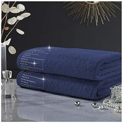 GC GAVENO CAVAILIA Set di Asciugamani Abington di Alta qualità, 100% Cotone Morbido e Accogliente Accessorio, Marina Militare, Bagno Lenzuolo, 2 unità