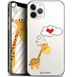 Caseink fodral för Apple iPhone 11 Pro Max (6,5) [Gel HD-mönster tryckt i Frankrike kärlek Saint Valentine kollektion giraff kärleksfull design - mjuk - ultratunn]