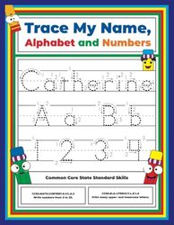 Trace My Name, Alphabet, and Numbers Workbook for Catherine: Letter and Number Tracing with Arrow Guides and Start Dots