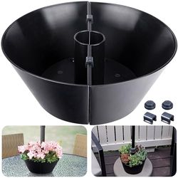 EBaokuup Paraplyplanterare – halvcirkel planteringskrukor med paraplyhål – blomplanterare krukor behållare för inomhus utomhus trädgård hem växter (1 st)