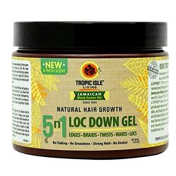Tropic Isle Living – Hair Growth 5N1 Loc Down Gel – Unisex – 355 ml – Defines, strengthens, hydrates, protects, and promotes healthy growth