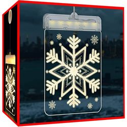 Iso Trade Double Sided 3D Christmas Decorative Window Light String Lights for Bedroom Party Wall Warm White 17223 Decoración Original para Navidad, Multicolor, Único