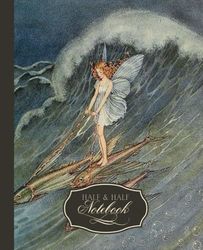 Half & Half Notebook: Half Blank and Half College Ruled Pages with a Vintage Fairy Illustration Cover