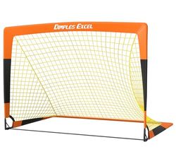 Dimples Excel Portería de Fútbol para Niños Plegables Portería Red para Niños Jardín Entrenamiento Futbol - 3'x 2.2', Naranja+Negro,1 Pack