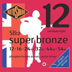 Rotosound Contact Core Phosphor Bronze Medium Light Gauge Acoustic Guitar Strings (12 16 24 32 44 54)