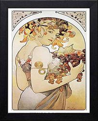 Lumartos, Vintage Poster Alphonse Mucha Le Fruitfruit C1897, Black, A3