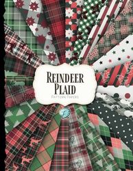 Reindeer Plaid Pattern Papers: | Decorative | Card making | Junk Journal | Scrapbook | Paper crafts