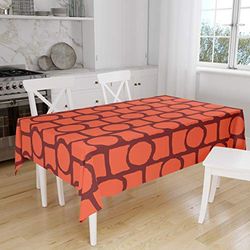 Bonamaison, Anti-moisissure, Séchage Rapide, Résistant aux Taches, Lavable en Machine, 100% Polyester Nappe de Table, Bordeaux Orange, 140 x 160 Cm - Conçu et Fabriqué en Turquie