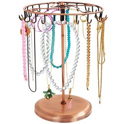 Belle Vous Koper Metalen Roterende Sieraden Houder Display Standaard (23 Haken) – H34,8 x B20,5 cm – Hang Organizer Toren Rek – Opslag Voor Kettingen & Armbanden, Ringen & Oorbellen