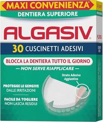 Algasiv Cuscinetti Adesivi Per Dentiera Superiore, Dura Tutto Il Giorno, Tenuta 20 Volte Più Forte, 30 Pezzi