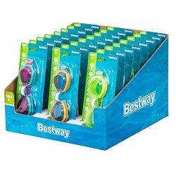 Bestway Pret à Vendre de 24 pcs de 21002 Lunettes de Natation Aqua Burst Essential Enfants 3 Ans et Plus- 13 cm x 5 cm x 2 cm - Multicolore