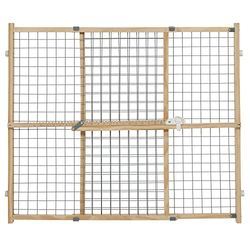 New World Wire Mesh Pet Safety Gate, Dog Gate Expands From 73.6 - 127 cm Wide, 81.3 cm Tall, Wood, Powder Coated Wire, B2932WWM-2