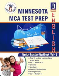 Minnesota State (MCA) Comprehensive Assessment , 3rd Grade ELA Test Prep: Weekly Practice Work Book , Volume 2 (Minnesota ( MCA ) State Test Prep by Math-Knots)