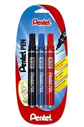 Pentel N50 verrekijker zwart Gemiddelde tip Blister de 3 Zwart/Blauw/Rood