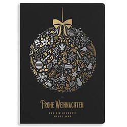 Art Nuvo – Exclusive Christmas Cards No. 47 – Set of 10 Same Cards, 120 x 170 mm, Gold Plated and Embossed Christmas Motifs – Made from Jewellery Paper and Colourful Paper with Inserts and Around