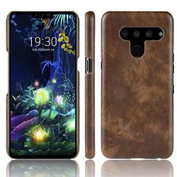 Xyamzhnn Caja Protectora de la Caja del teléfono a Prueba de Golpes HNZZ Litchi Textura PC + PU for LG V50 Thinq 5G (Color : Brown)