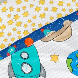 Space rocket Juego de sábanas 2 piezas 160x270 cm (Cama 80/90)