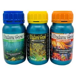 Madame Grow - Concime Naturale per Crescita e Fioritura - Kit Tropicana per Tutti i Tipi di Piante - 3 x 250ml