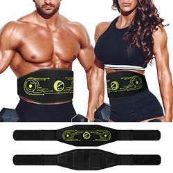 EMS Electroestimulador Muscular, Abdominales Electroestimulacion, Abdominales Cinturón, Masajeador Eléctrico Cinturón, 6 Modos y 15 Niveles de Intensidad (Hombres/Mujeres) - Verde