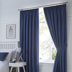 Fusion Dijon-Blackout/Tende termiche isolate a matita, in poliestere, blu navy, 117 x 183 cm